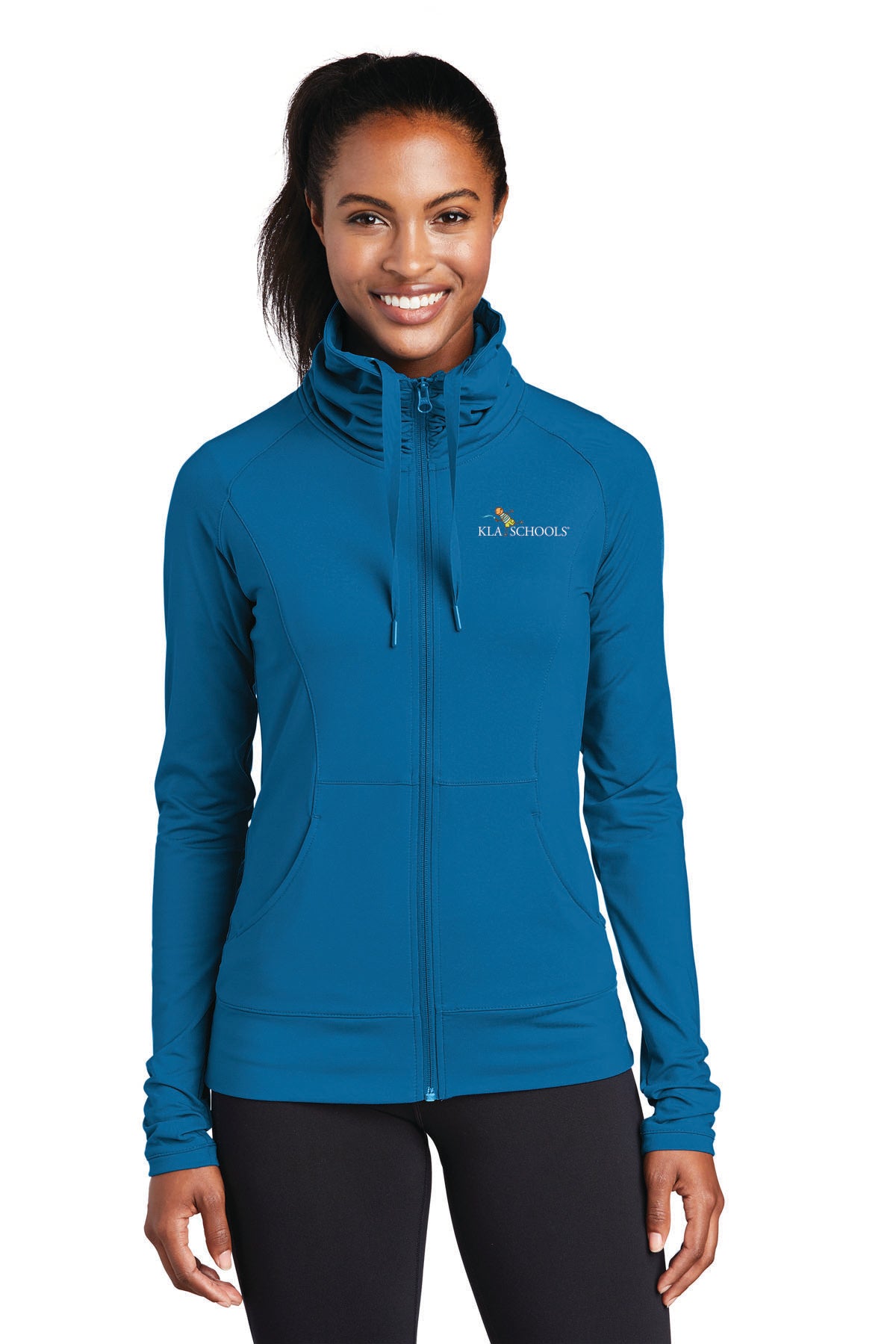 Sport-Tek Ladies Peacock Blue Sport-Wick® Stretch Full-Zip Jacket